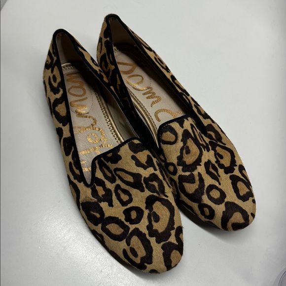 Sam Edelman Jordy Loafers Flats Leopard Print Calf Hair Slip On Shoes Size 8 - Picture 6 of 9